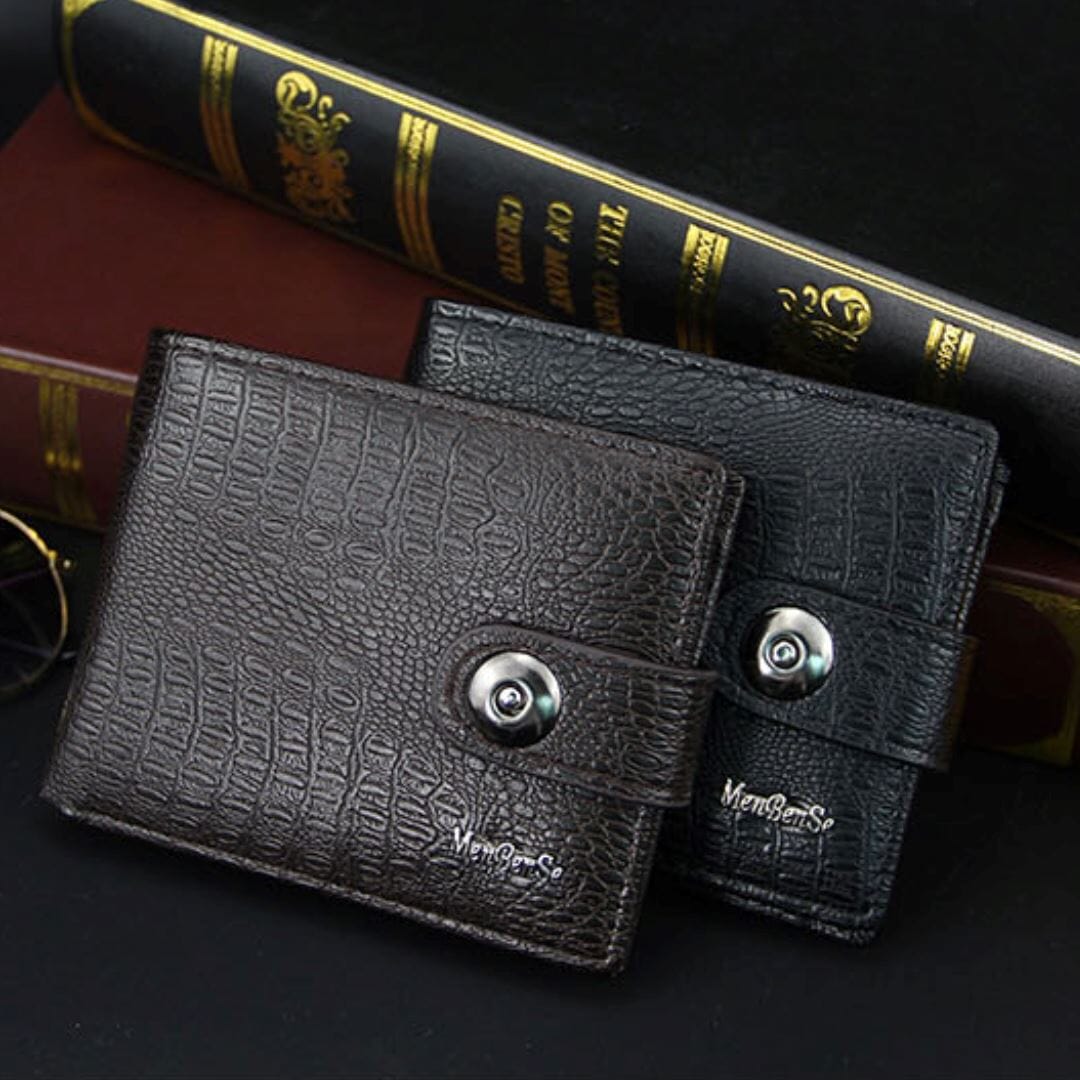 Carteira Masculina de Couro com Botão - Elegance